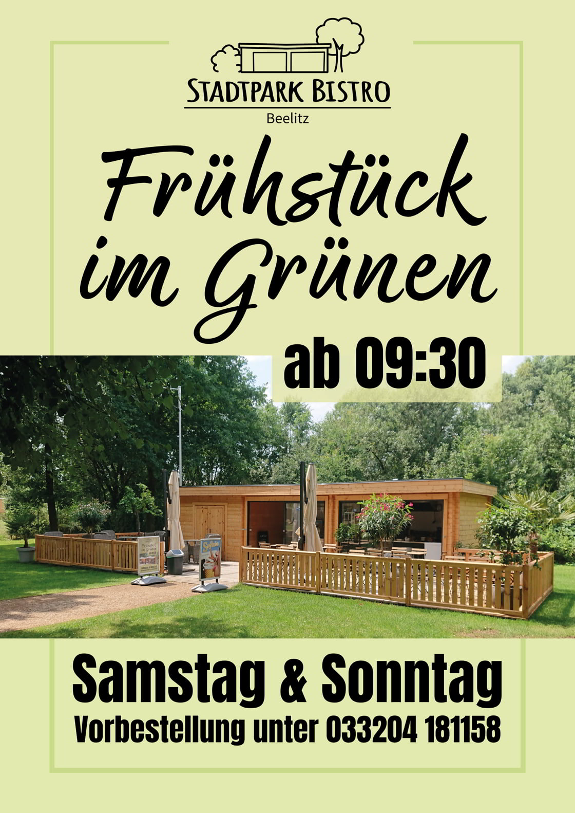 Frühstück im grünen Stadtpark Beelitz